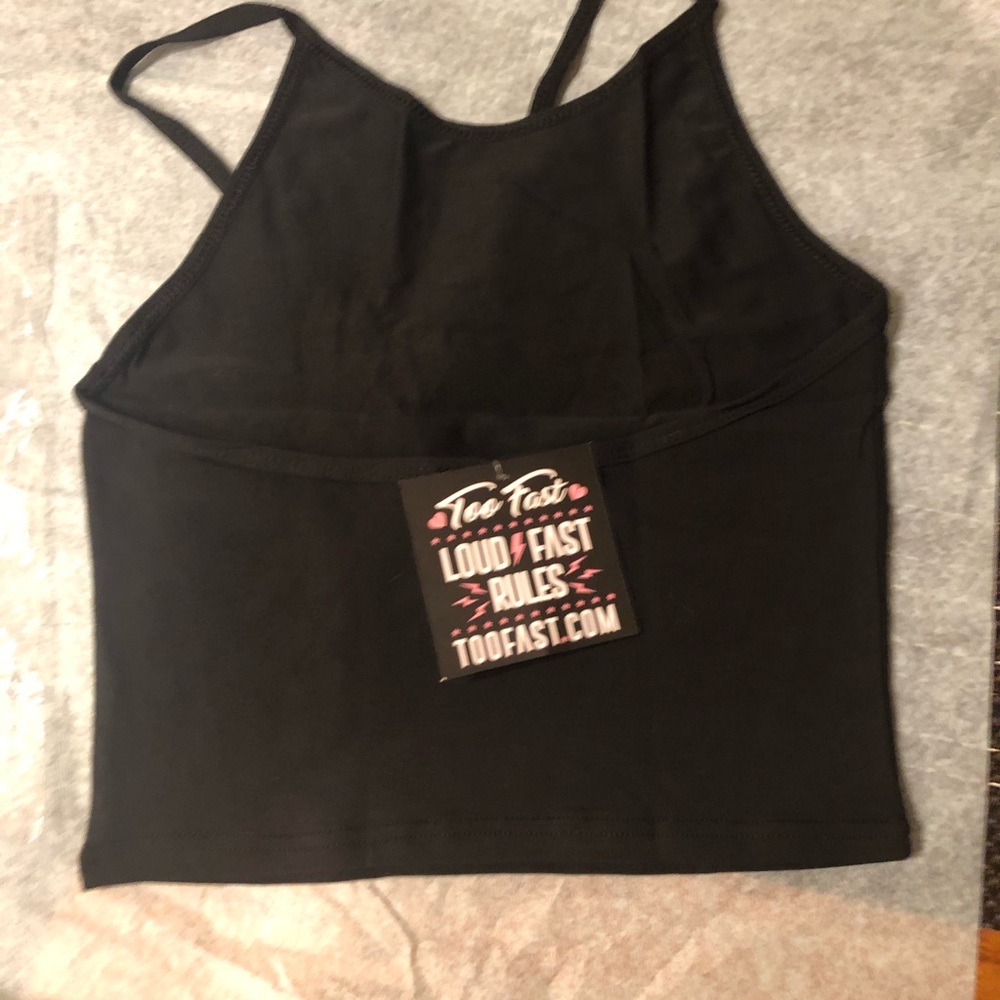 LAST 1 NWT Too Fast / Dolls Kill We Are Stoned Crop Halter Top - Picture 3 of 3